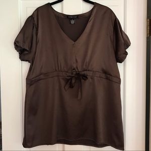 Brown silky blouse